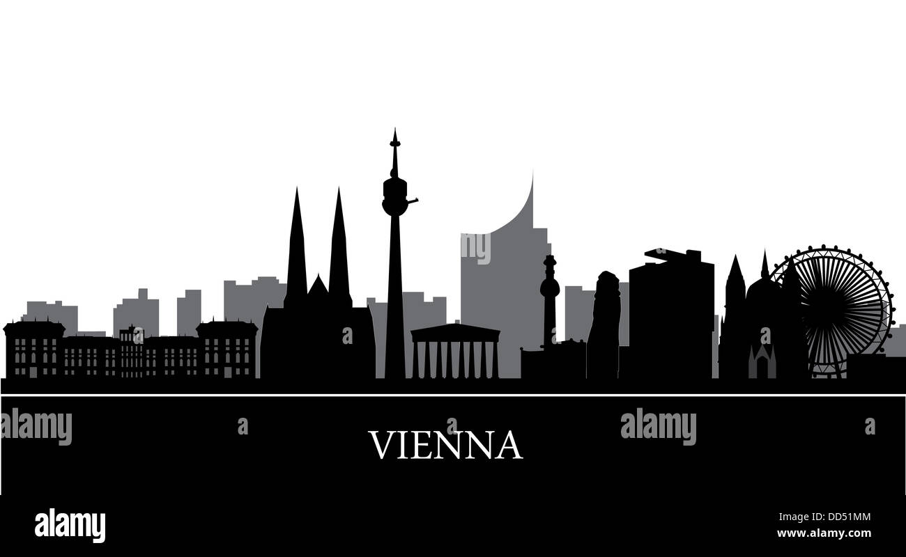 Vienna City Skyline Black White High Resolution Stock Photography and