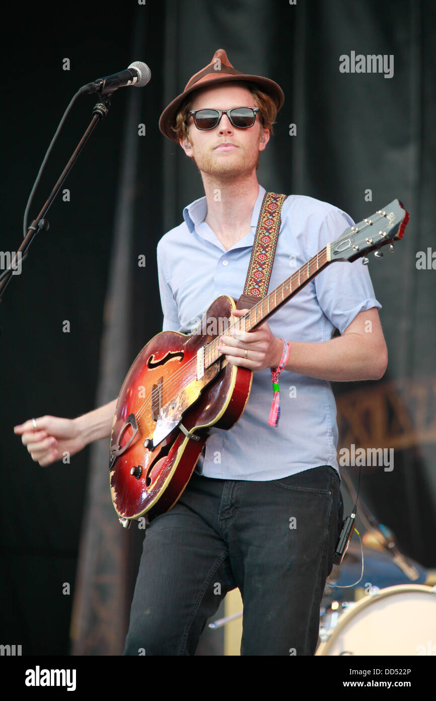 The Lumineers performing on the Other Stage Glastonbury Festival 28 June 2013, Worthy Farm, Somerset, England, United Kingdom. Stock Photo