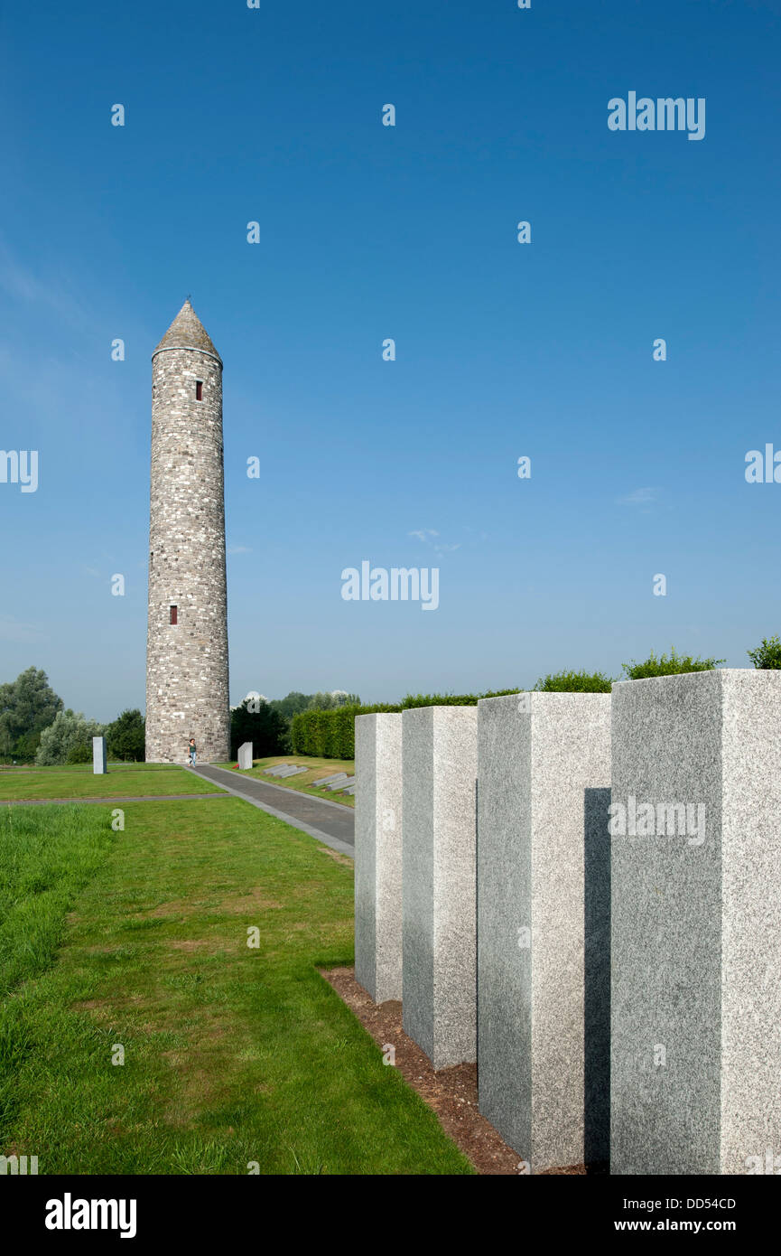 The WW1 Irish Peace Park / Irish Peace Tower, First World War One monument at Mesen / Messines, West Flanders, Belgium Stock Photo