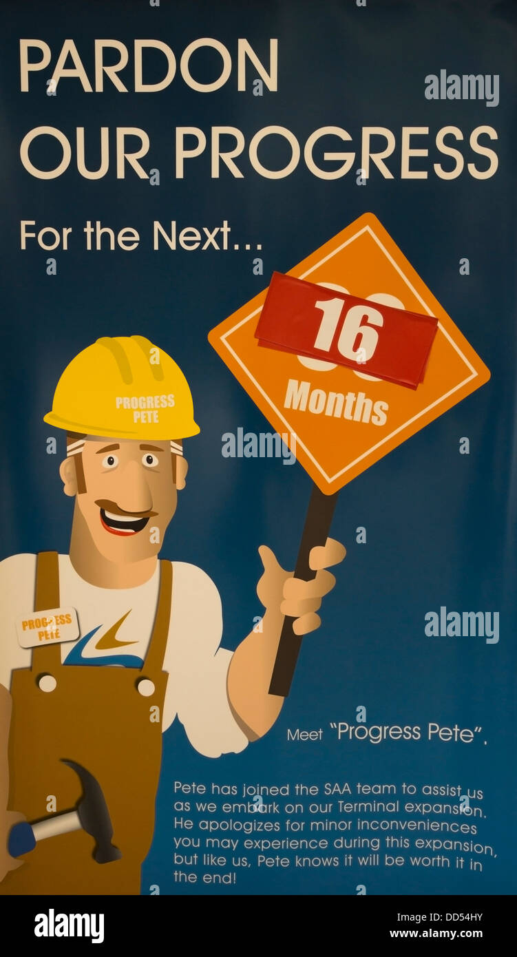 Airport construction poster Stock Photo