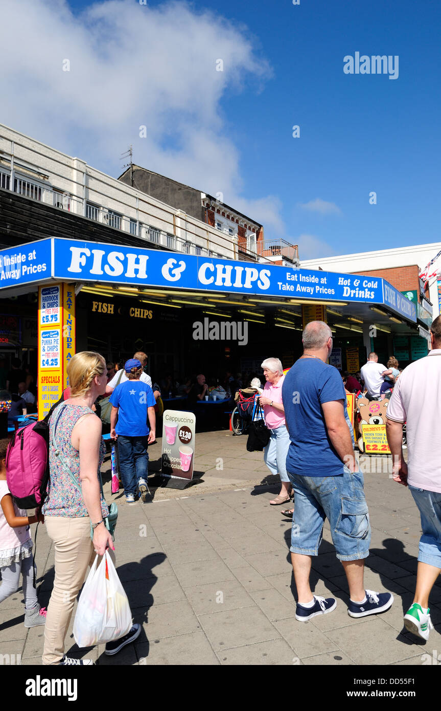 Skegness,Lincolnshire.East Coast Seaside Resort.Fish and Chip Shop. Stock Photo