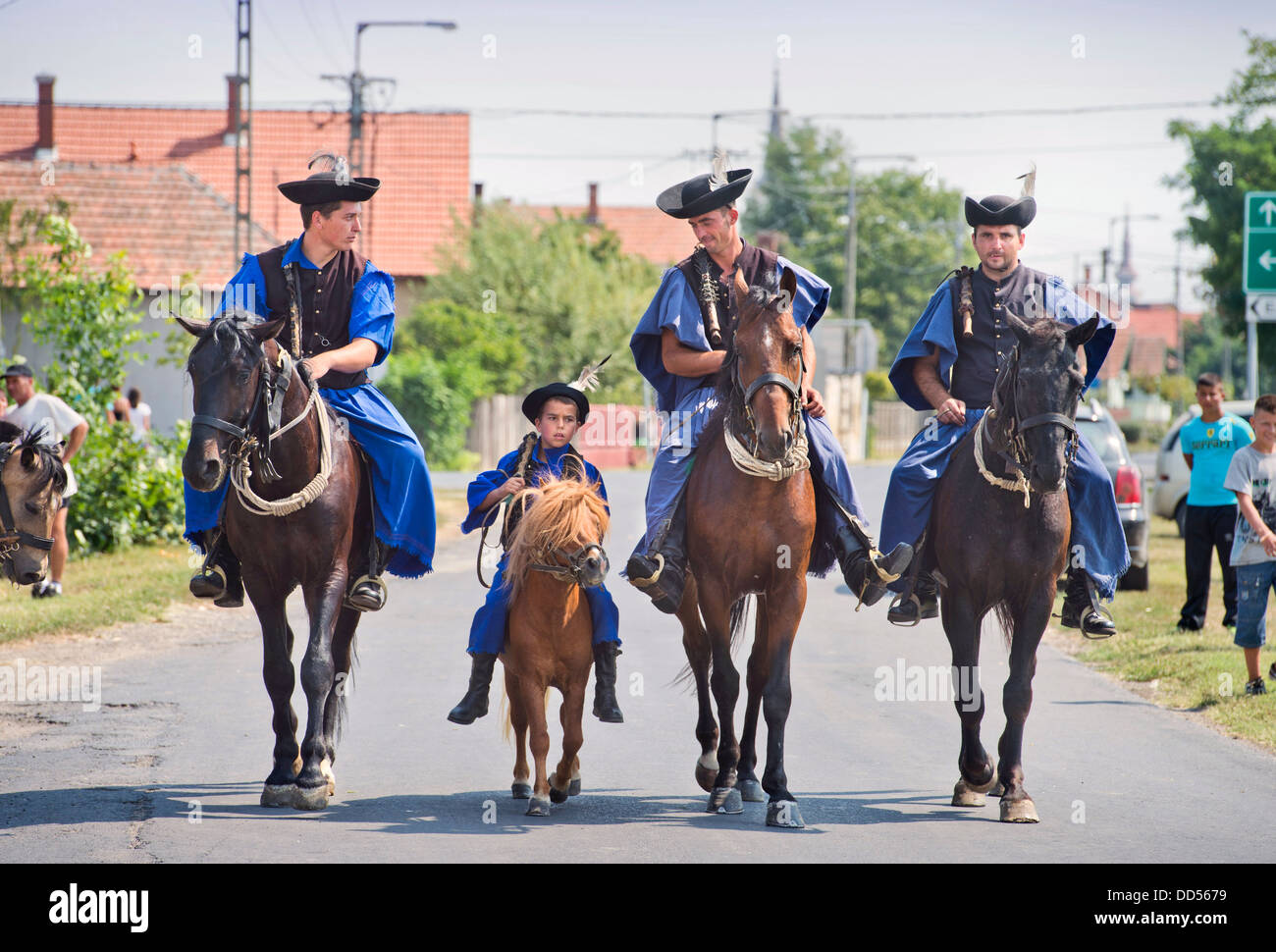 Traditional Hungarian 'Csikos' at a horse festival in the Hungarian town of  Devavanya Aug 2013 Stock Photo - Alamy