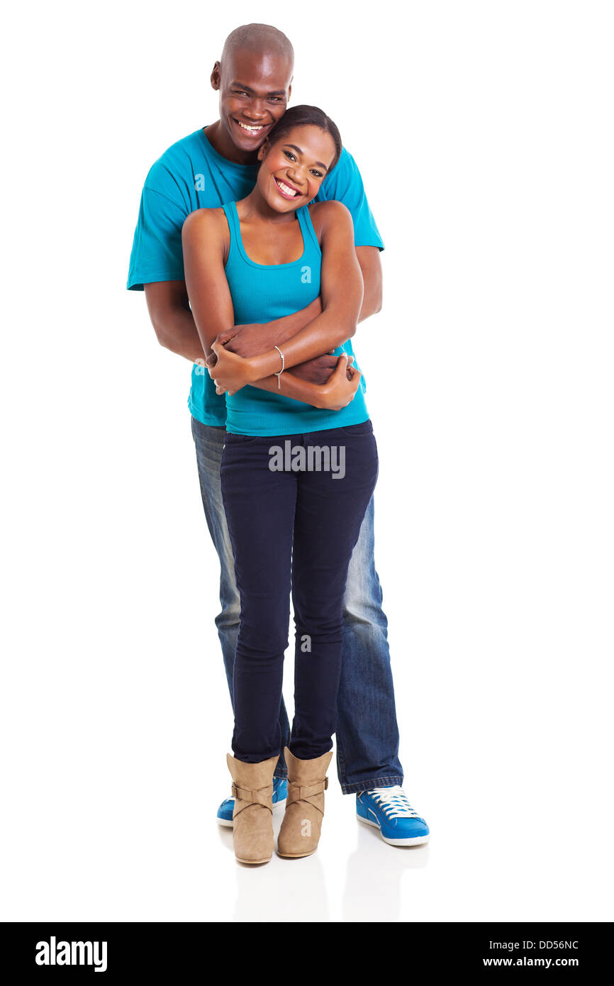 cute African couple isolated on white background Stock Photo - Alamy