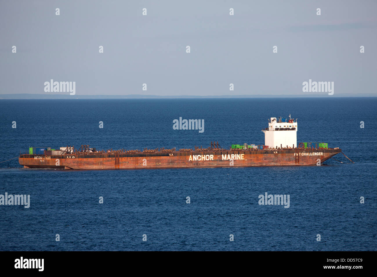 Augustea Anchor Marine Transportation AMT bulker merchant ship transporting unpackaged bulk cargo in Baltic sea Stock Photo