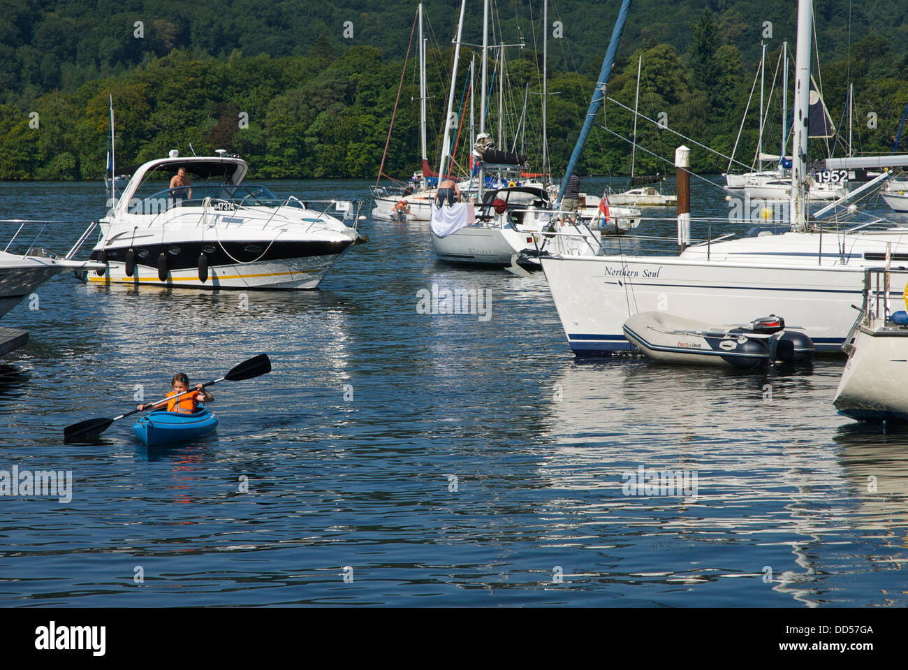 Messing about in boats at Ferry Nab, Lake Windermere, Lake District  National Park, Cumbria, England UK Stock Photo - Alamy