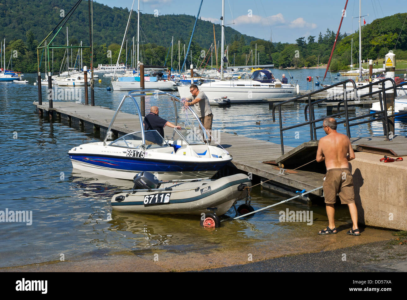 Launching boats at Ferry Nab, Lake Windermere, Lake District National