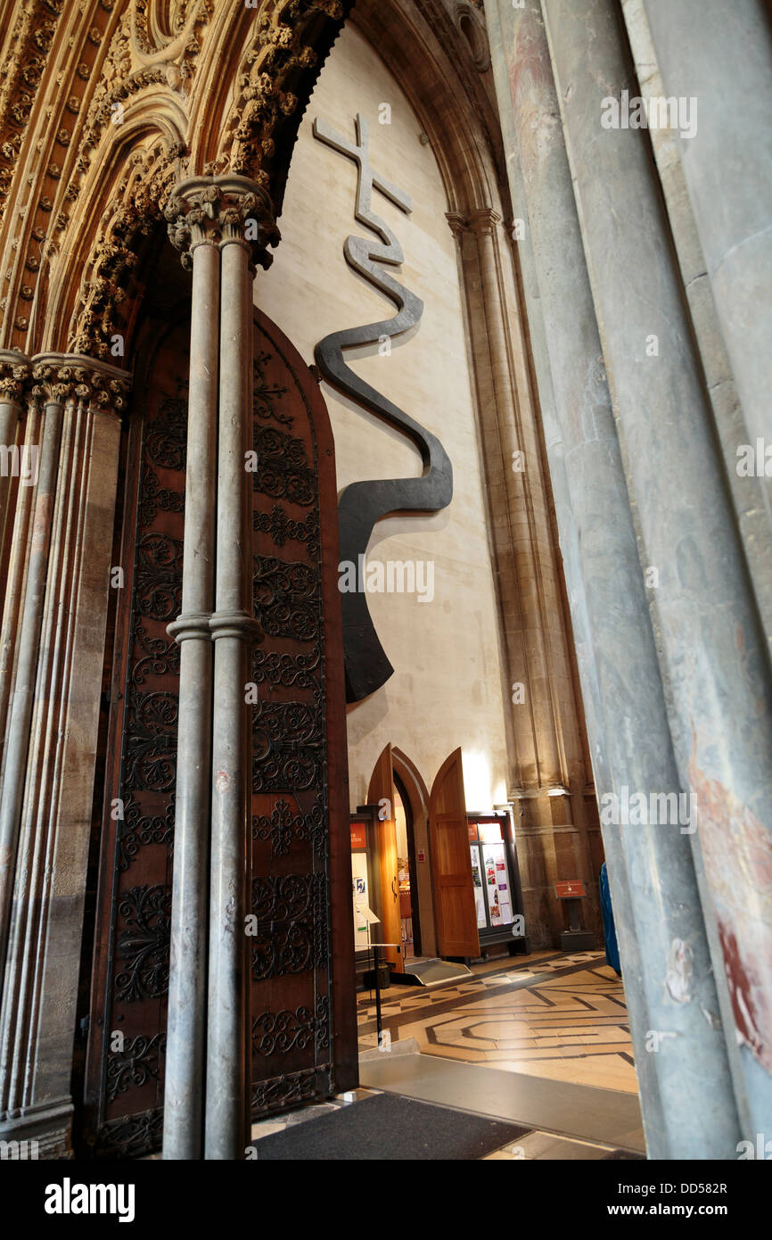 Jonathan Clarke's massive cast-aluminium sculpture The Way Of Life at Ely Cathedral, Cambridgeshire, England Stock Photo