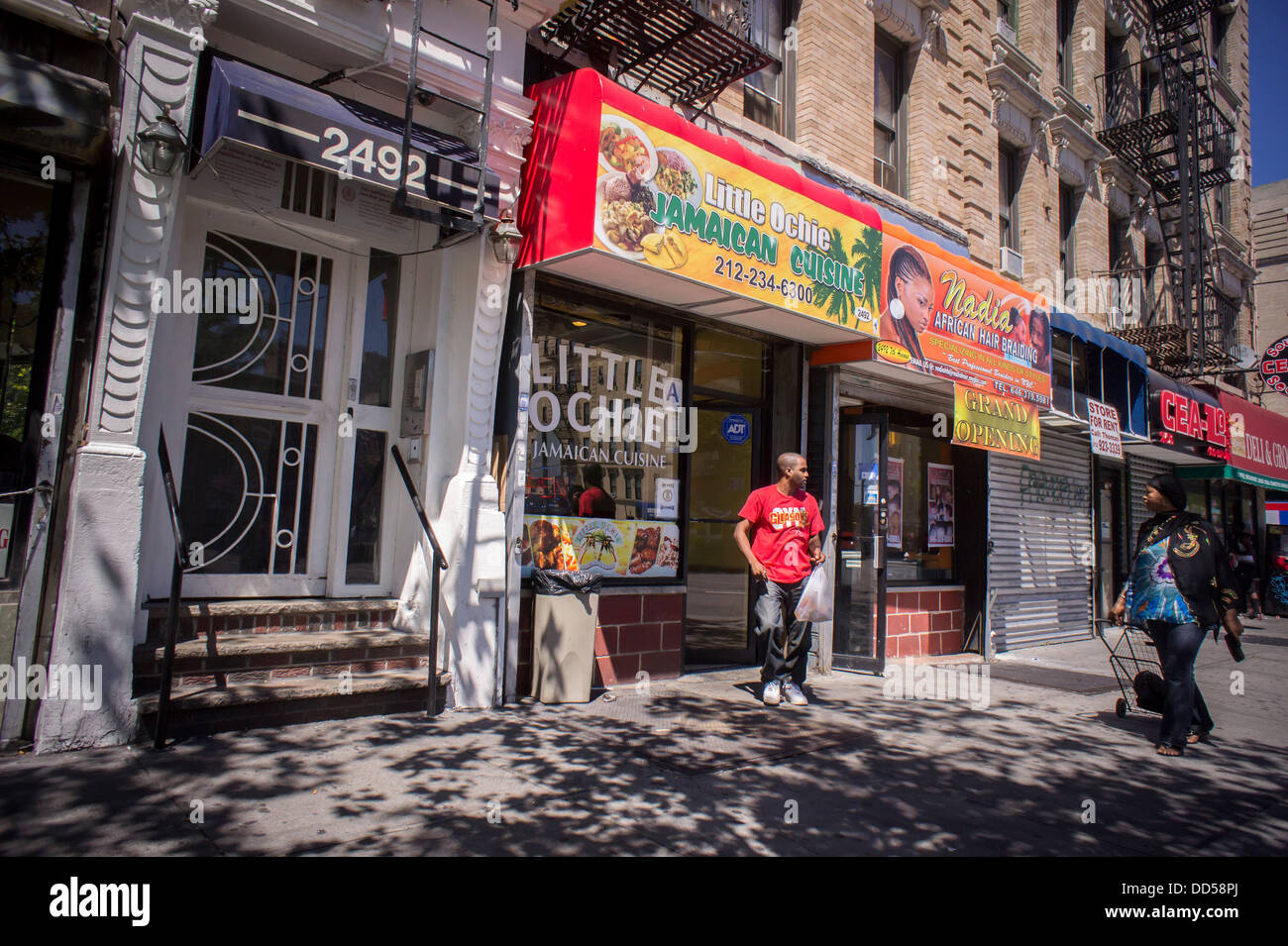 Jamaican cuisine restaurant in Harlem in New York on Saturday, August 24, 2013. (© Richard B. Levine) Stock Photo