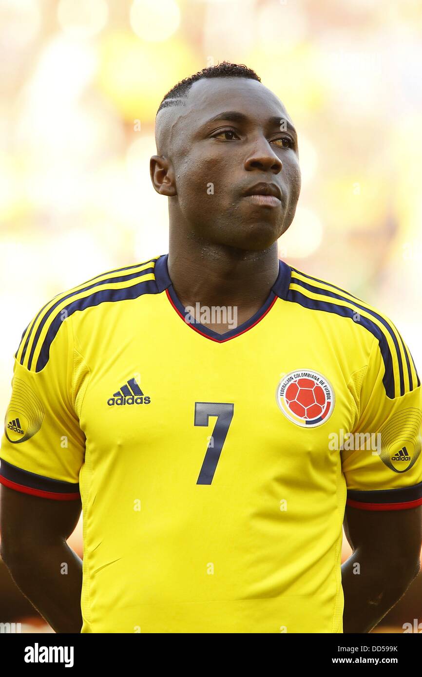 Pablo Armero (COL), AUGUST 14, 2013 - Football / Soccer : International friendly match between Colombia and Serbia, at the Mini Estadi, Barcelona, Spain, August 14, 2013. (Photo by AFLO) Stock Photo