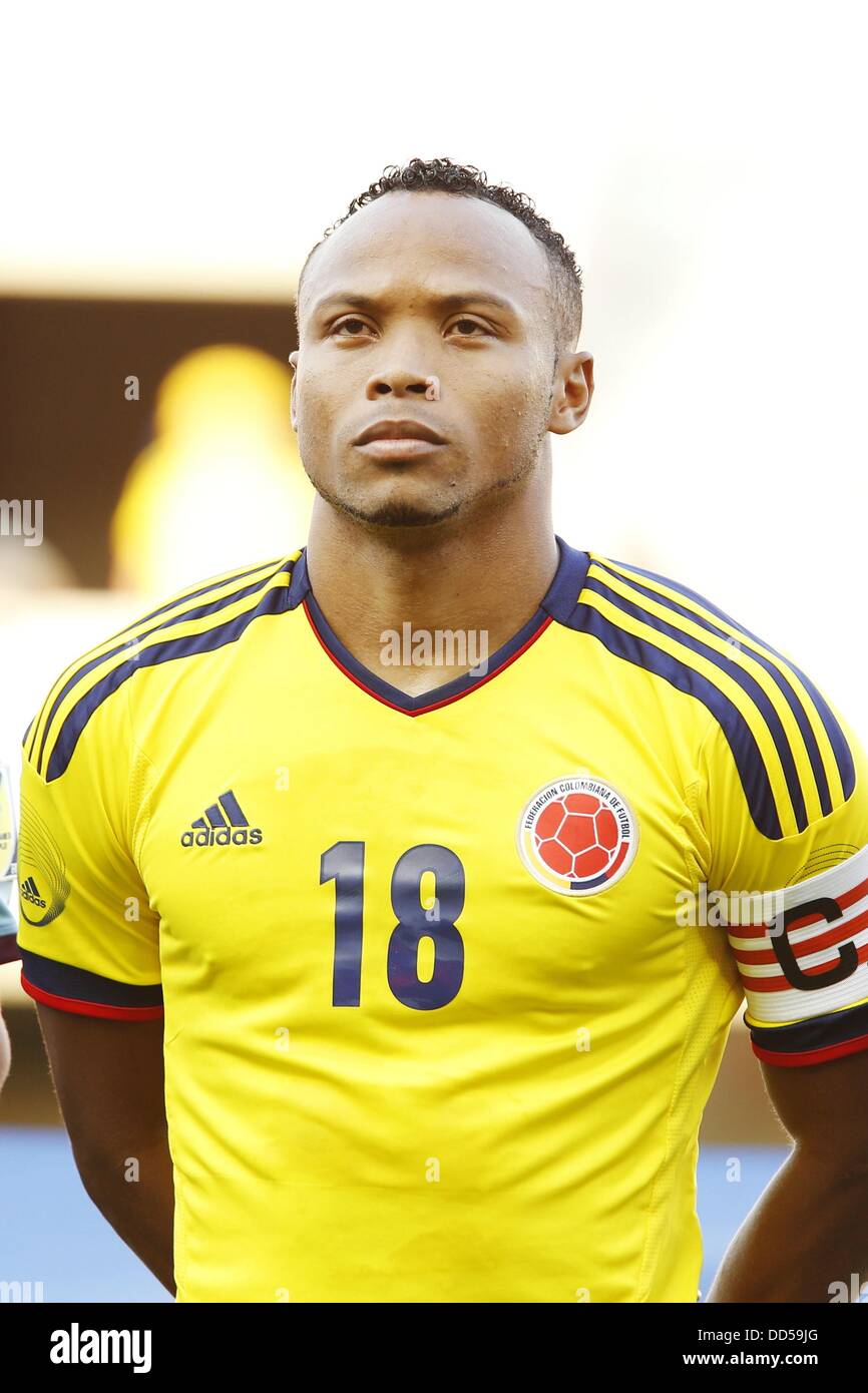 Camilo Zuniga (COL), AUGUST 14, 2013 - Football / Soccer : International friendly match between Colombia and Serbia, at the Mini Estadi, Barcelona, Spain, August 14, 2013. (Photo by AFLO) Stock Photo