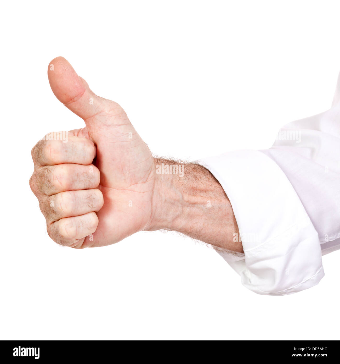 businessman shows thumb up isolated on white background Stock Photo - Alamy