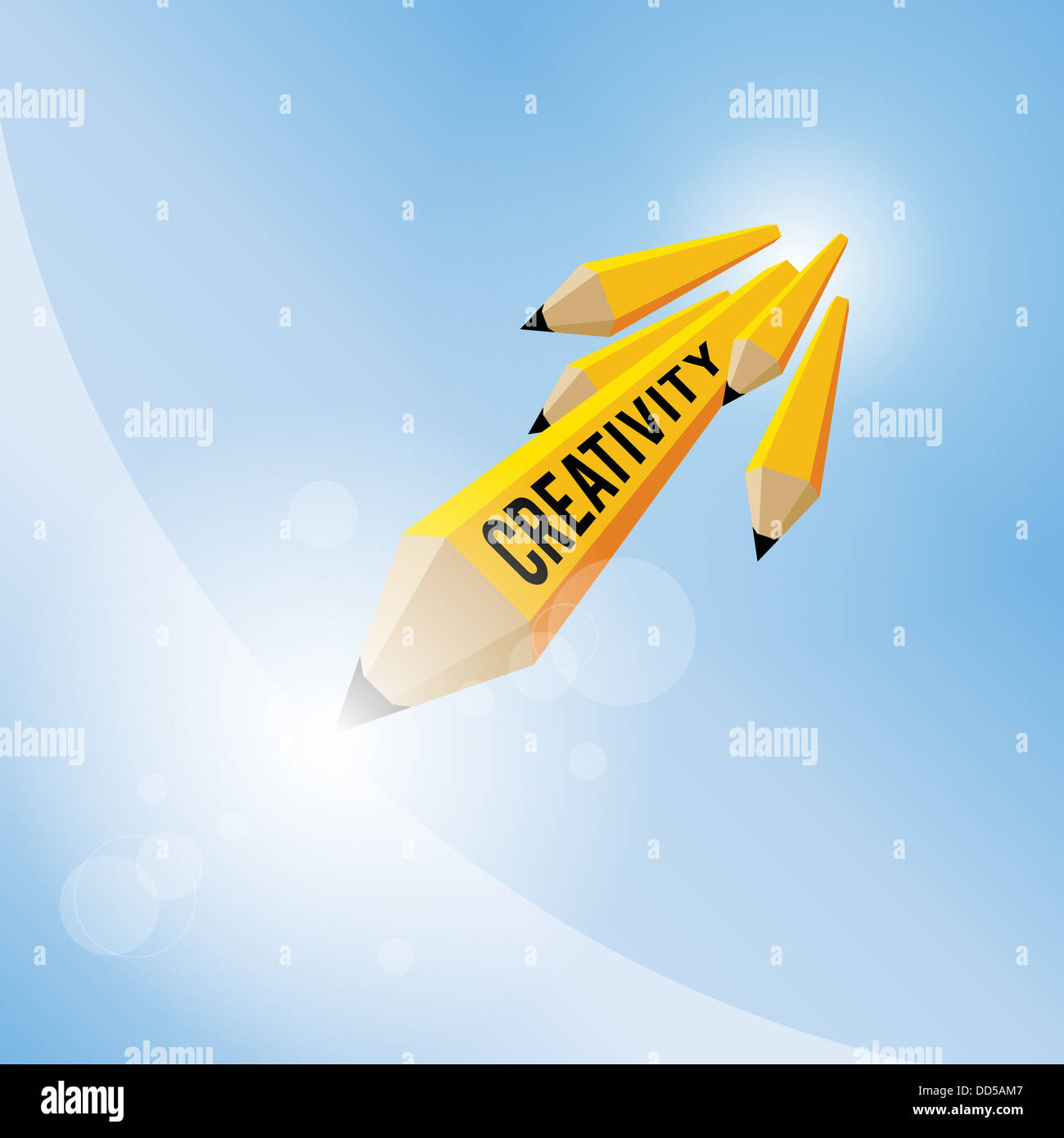 Vector illustration of creativity and idea concept with pencils Stock ...