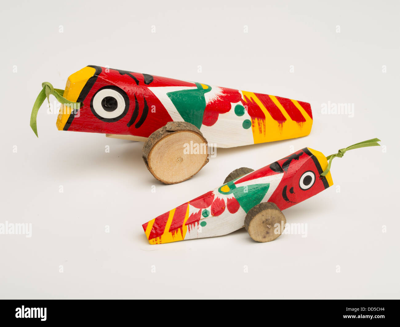 Kiji-uma ( Pheasant - horses ) traditional toy / souvenir from Hitoyoshi City, Kumamoto Prefecture, Japan Stock Photo