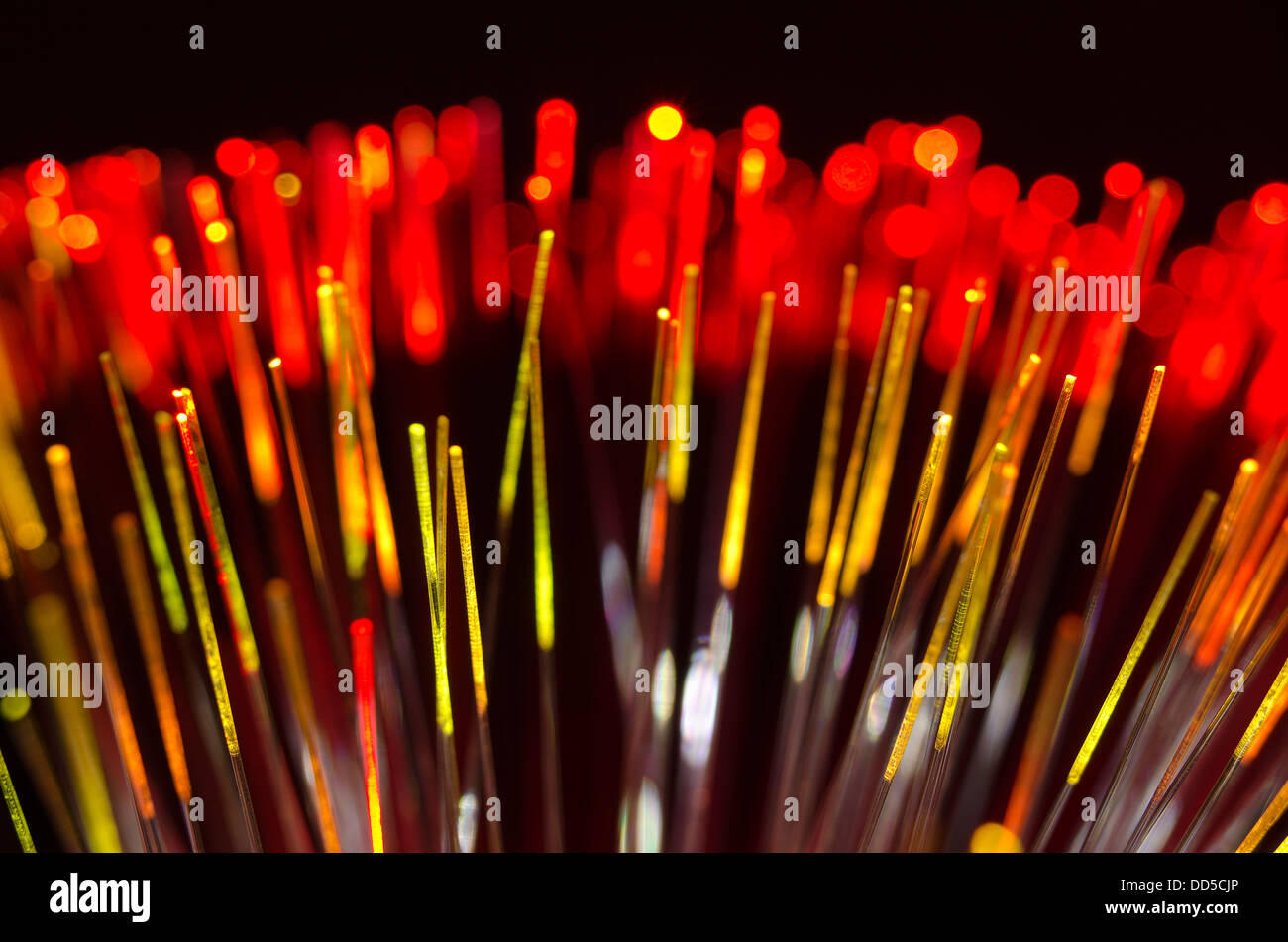 fiber optic light communication cable means of high volume of digital data stream information info Stock Photo
