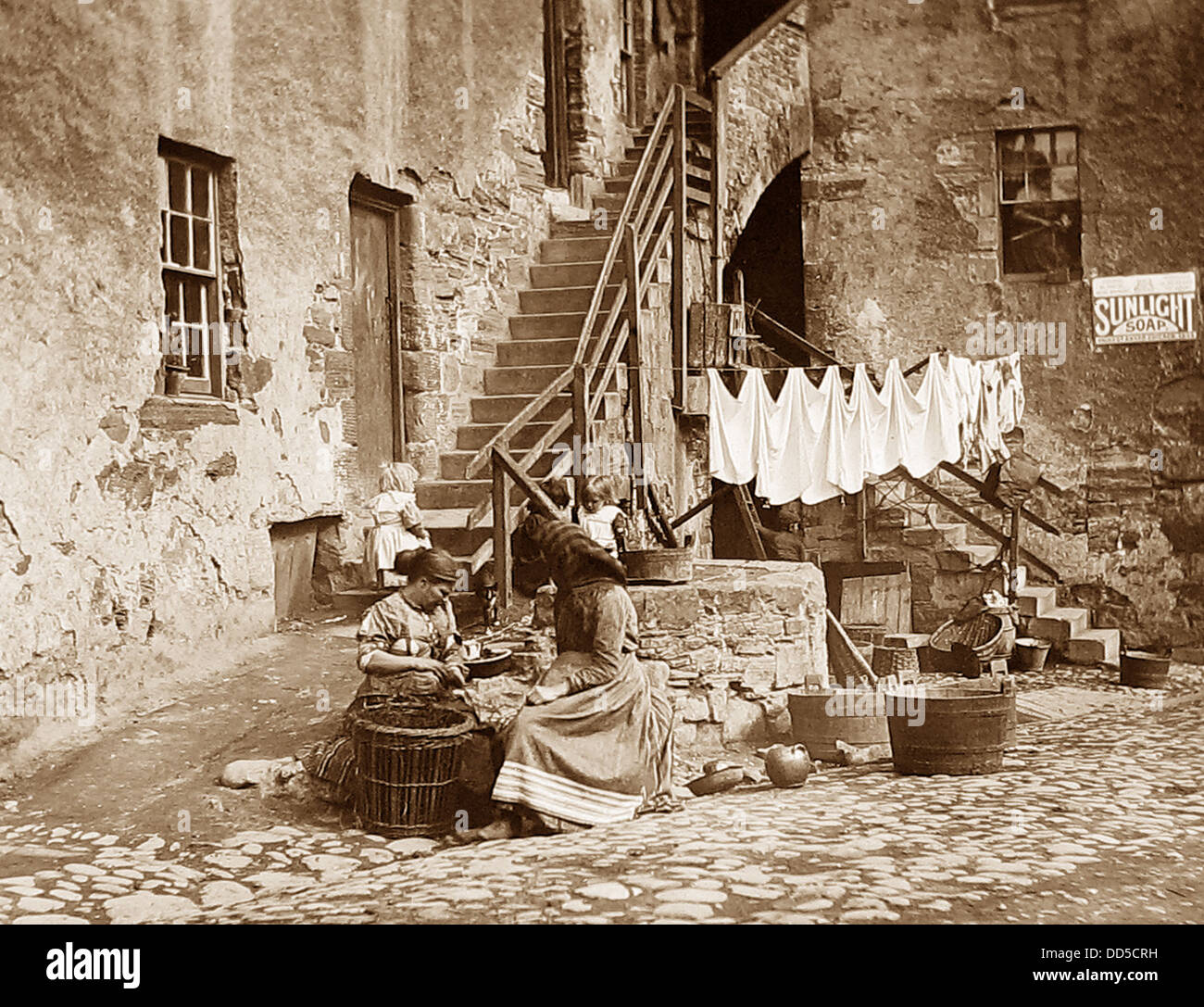 Wash Day Victorian period Stock Photo Alamy