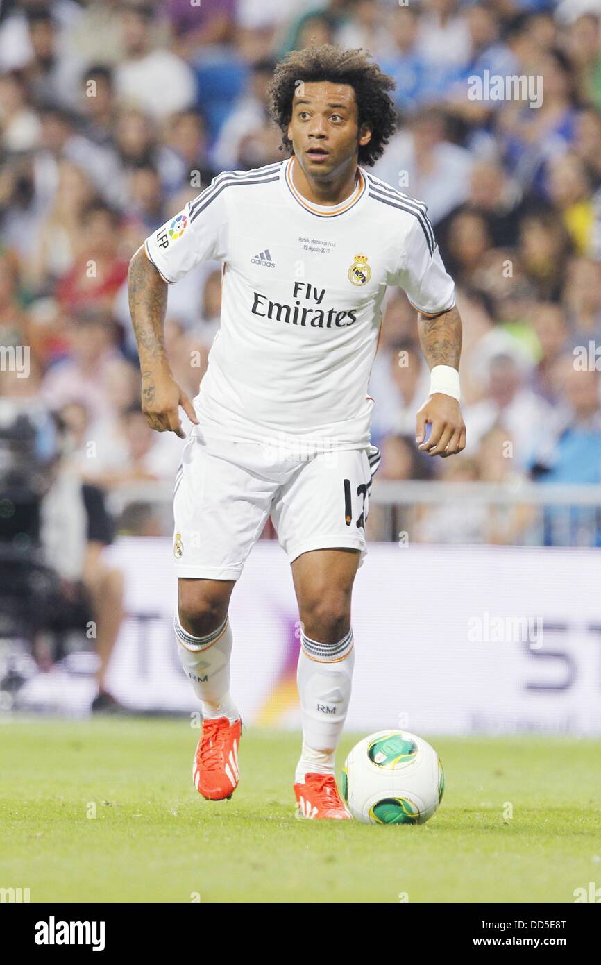 Marcelo (Real), AUGUST 22, 2013 - Football / Soccer : 35th Trofeo Santiago  Bernabeu match between Real Madrid 5-0 Al-Sadd at Estadio Santiago Bernabeu  in Madrid, Spain. (Photo by D.Nakashima/AFLO Stock Photo - Alamy