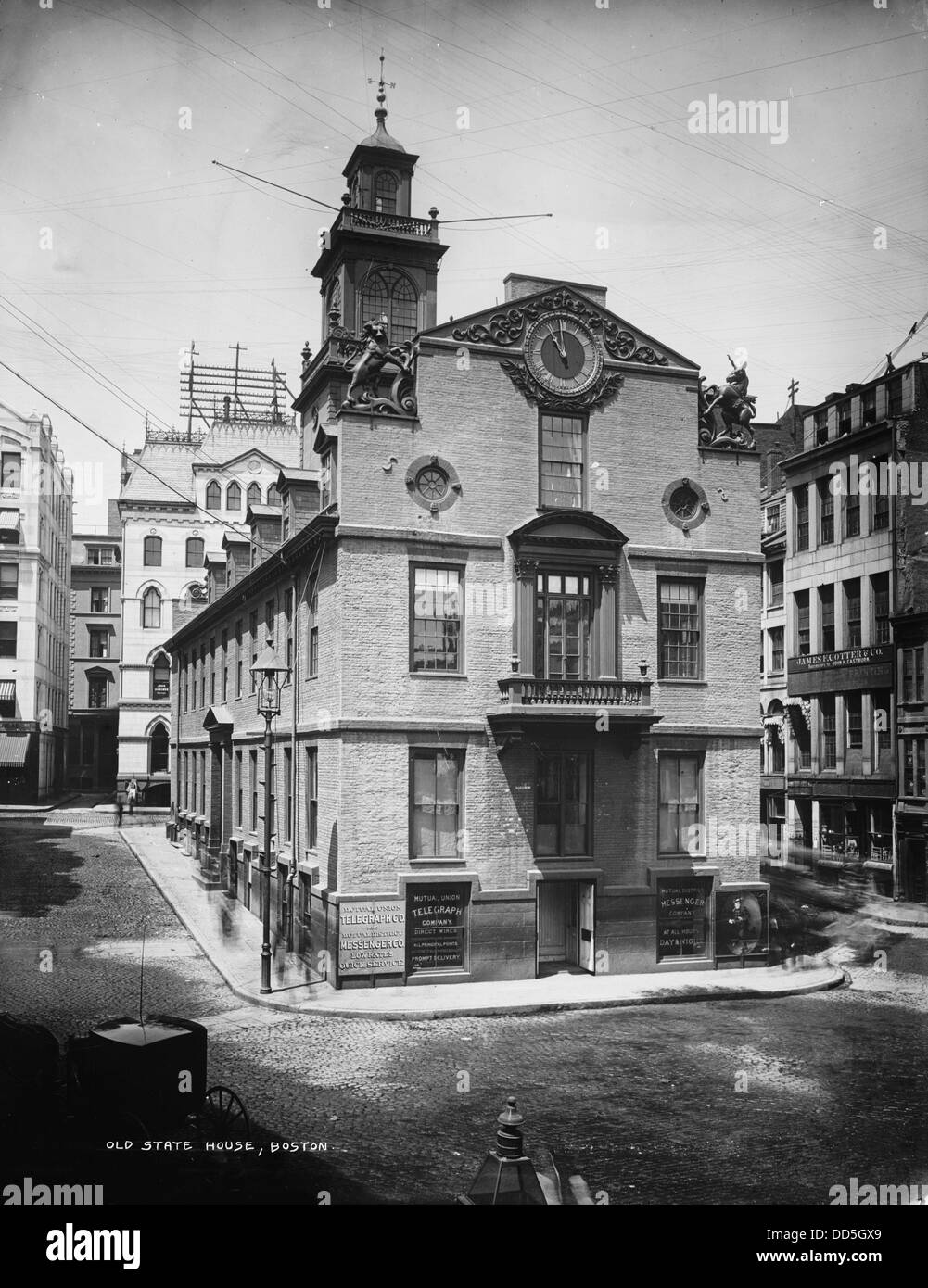 The Old State House, Boston, Massachusetts, by William Henry Jackson, circa 1900. Stock Photo
