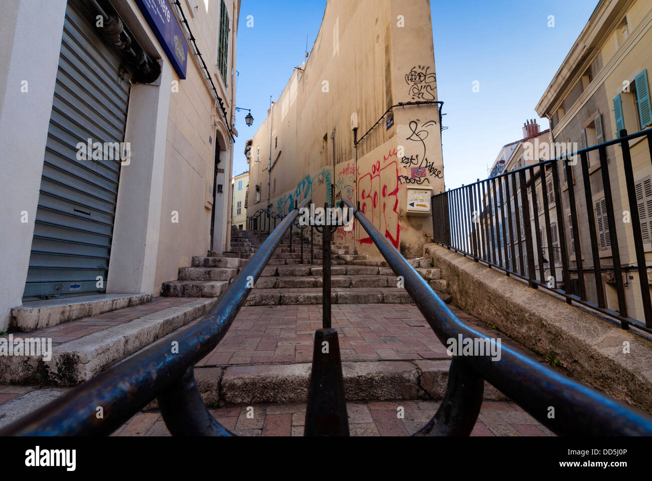 Rue des Moulins, Le Panier district, Marseille, Bouches-de-Rhone, Provence-Alpes-Cote-d'Azur, France, Europe Stock Photo