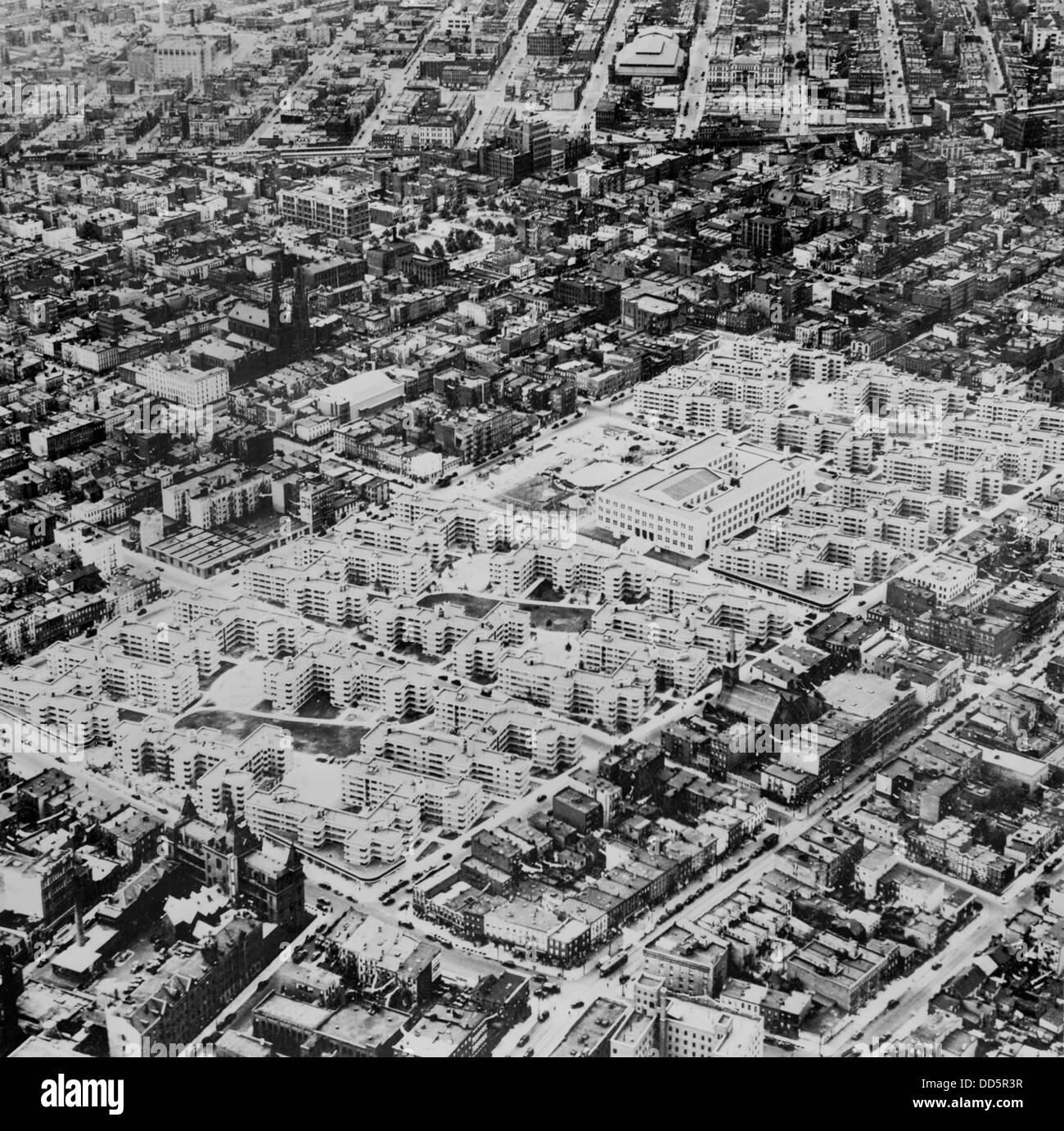 Aerial view of the 'Williamsburg Houses', lowrent housing in Brooklyn