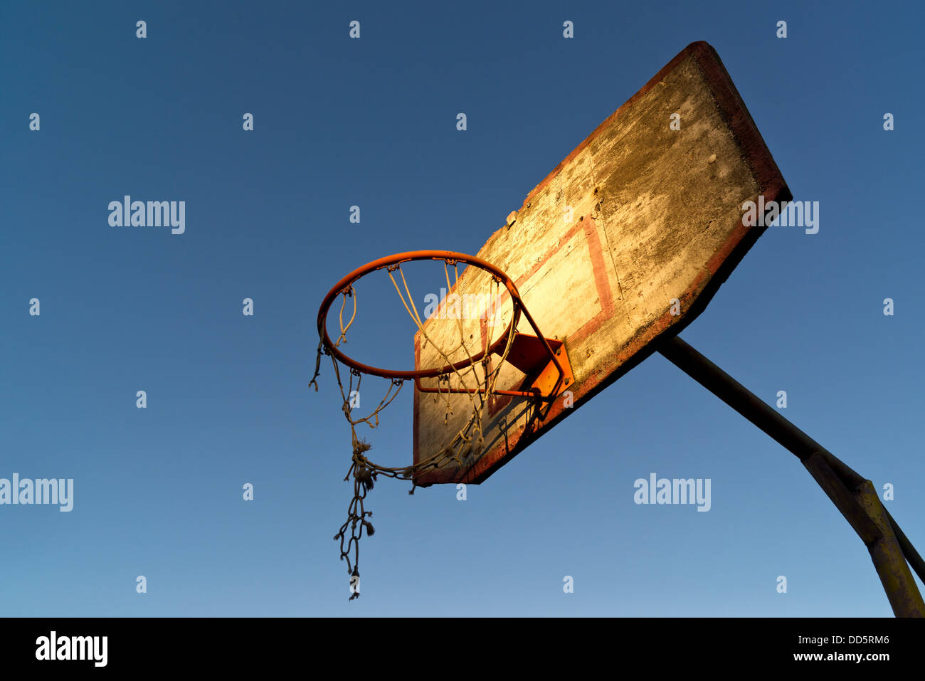 Old basketball hoop and cage Stock Photo Alamy