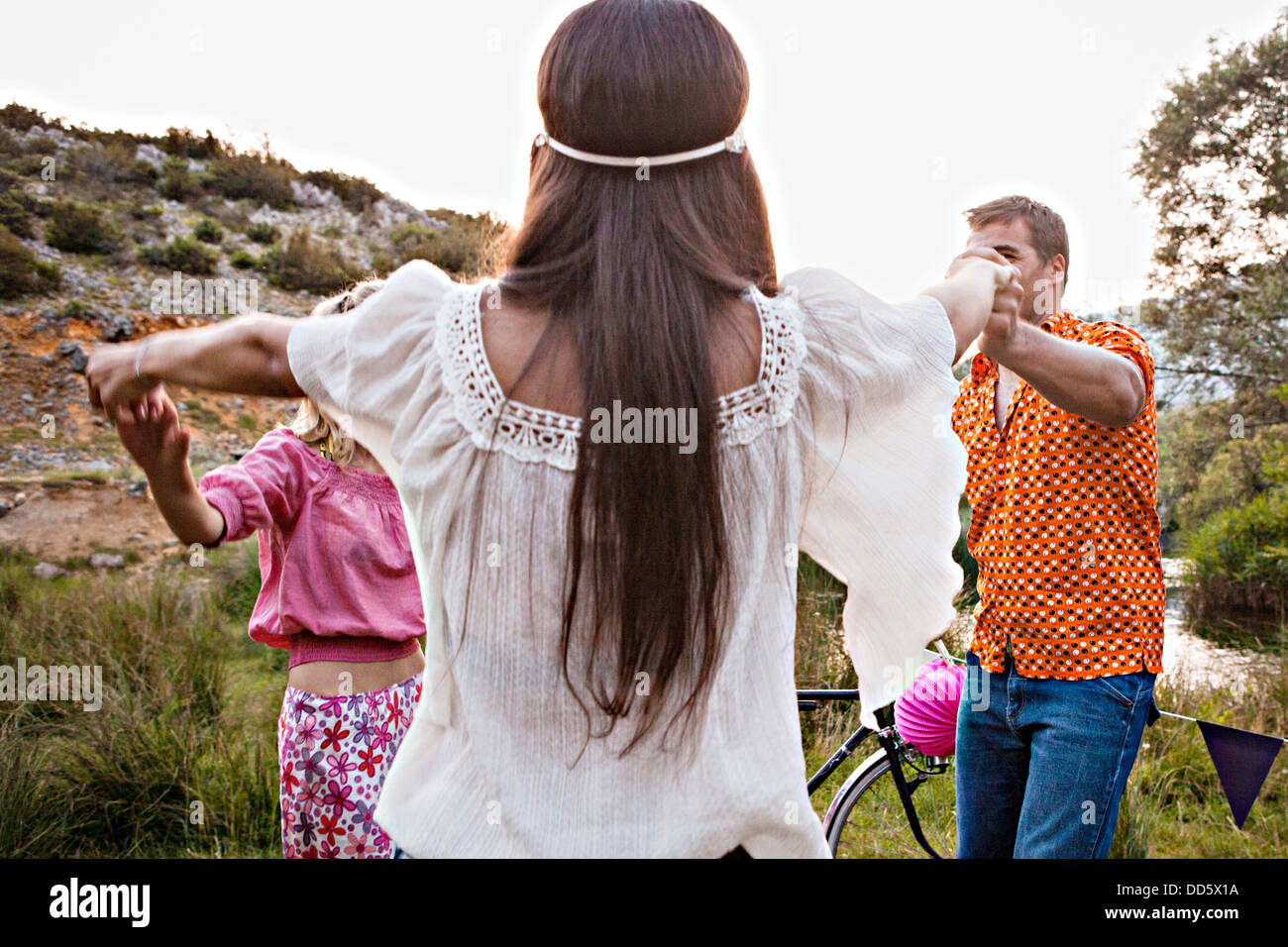 Croatia, Dalmatia, Young people dancing outdoors Stock Photo