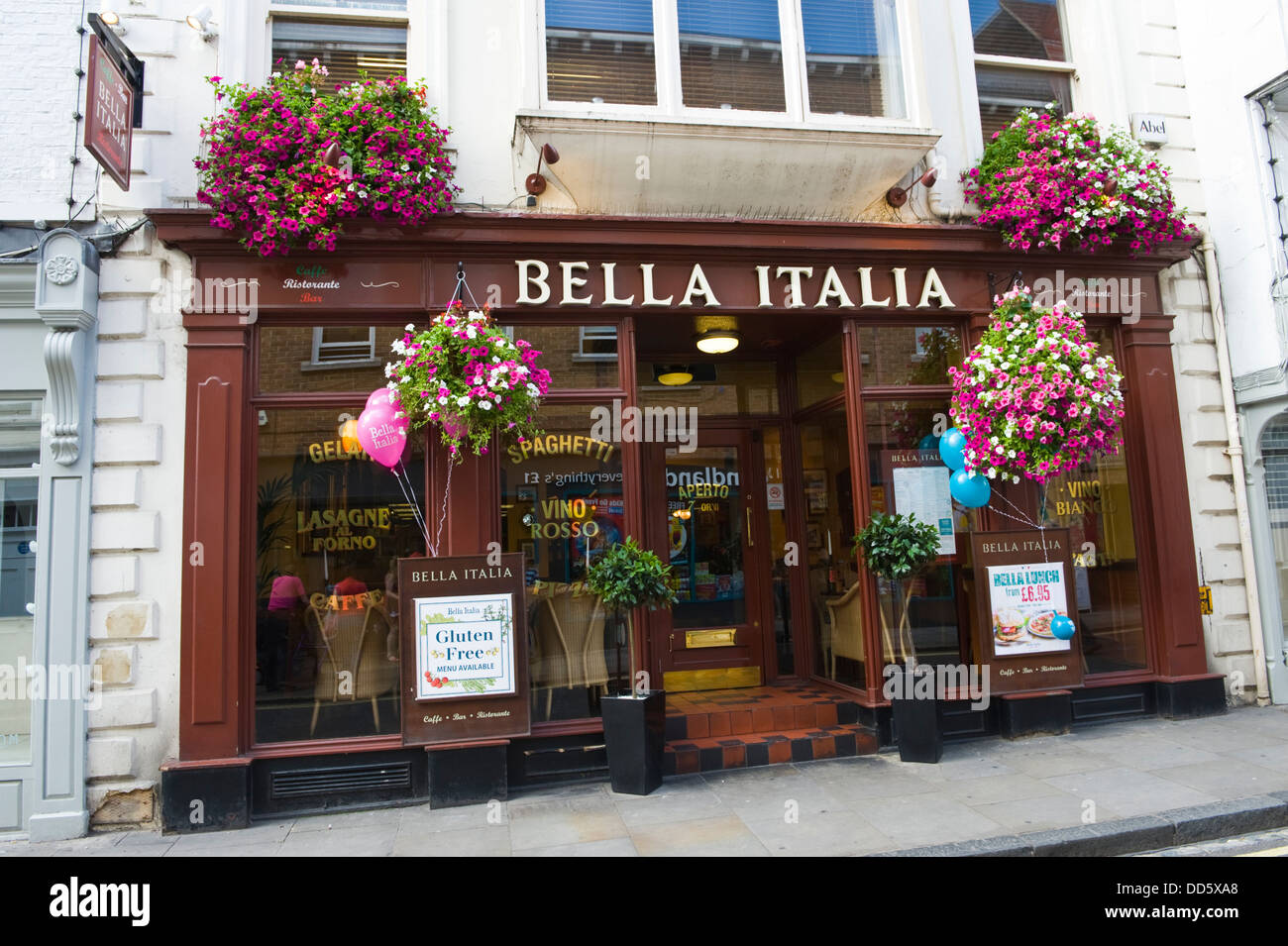 BELLA ITALIA Italian restaurant at Low Petergate in city centre of York North Yorkshire England UK Stock Photo