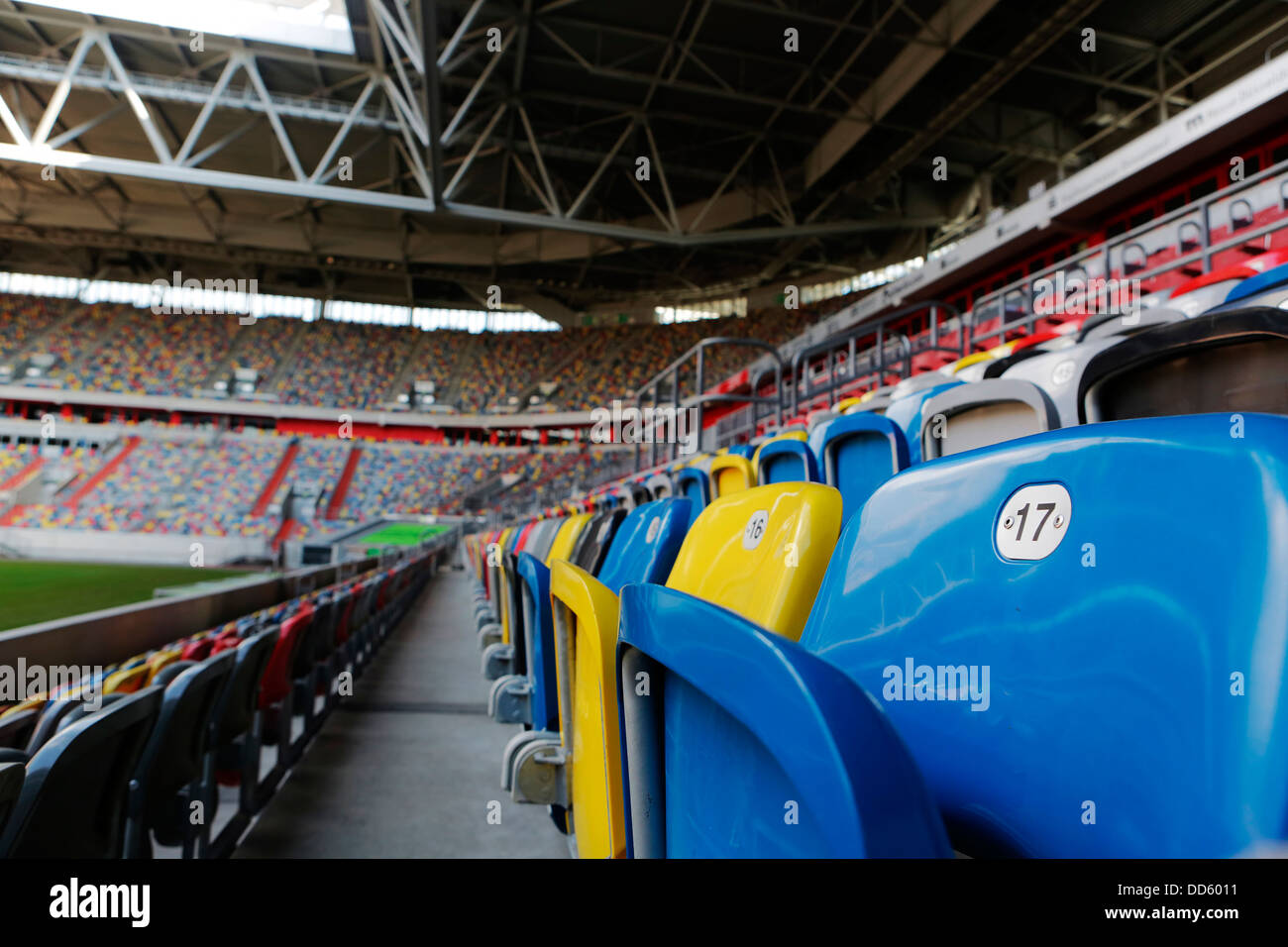 Germany, Dusseldorf, Soccer stadium seats Stock Photo Alamy