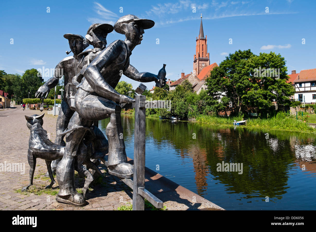 Sculpture 'Schleusenspucker', Rathenow, Germany Stock Photo