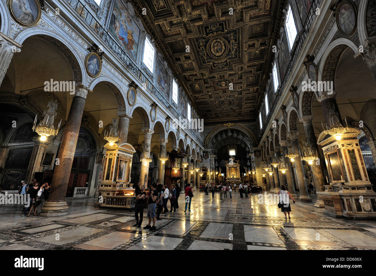 Italy, Rome, People at Santa Maria in Aracoeli Stock Photo