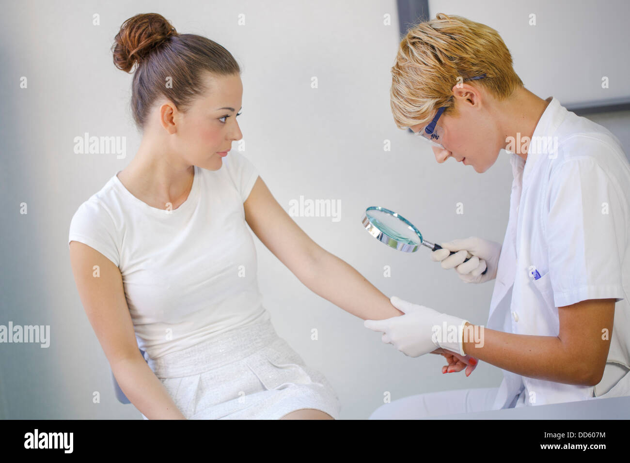 Dermatology, Patient in Treatment Stock Photo