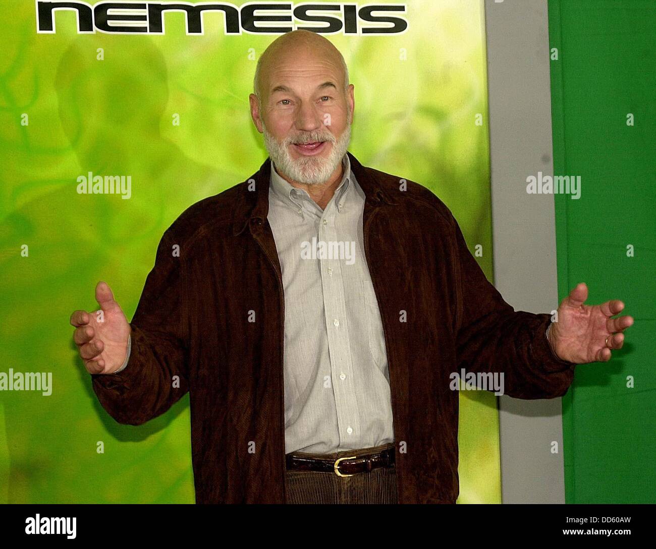 Actors of the successful series 'Star Trek' advertise for their new film 'Nemesis' in Berlin: Patrick Stewart (Captain Picard). Stock Photo