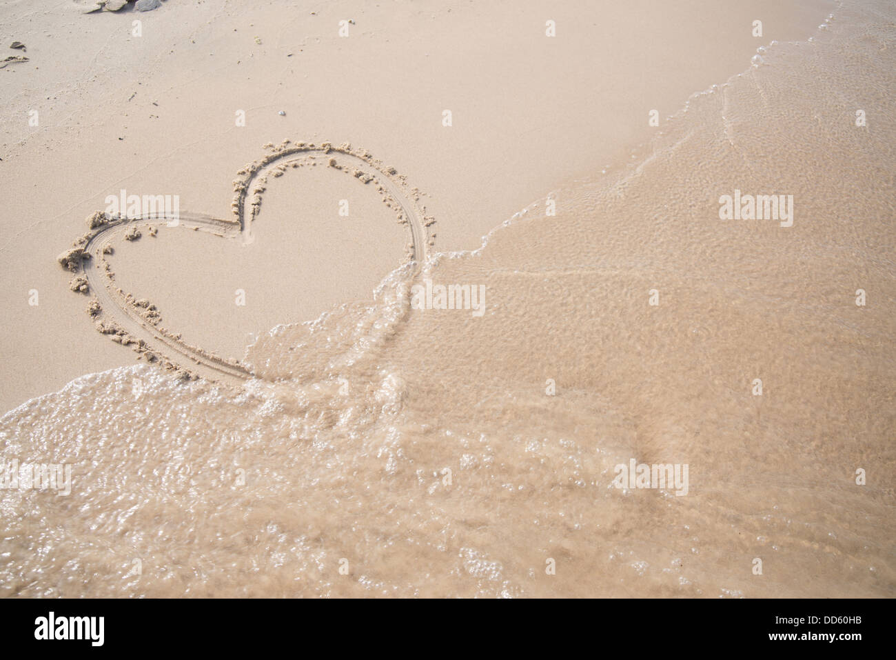 A heart drawn in the sand