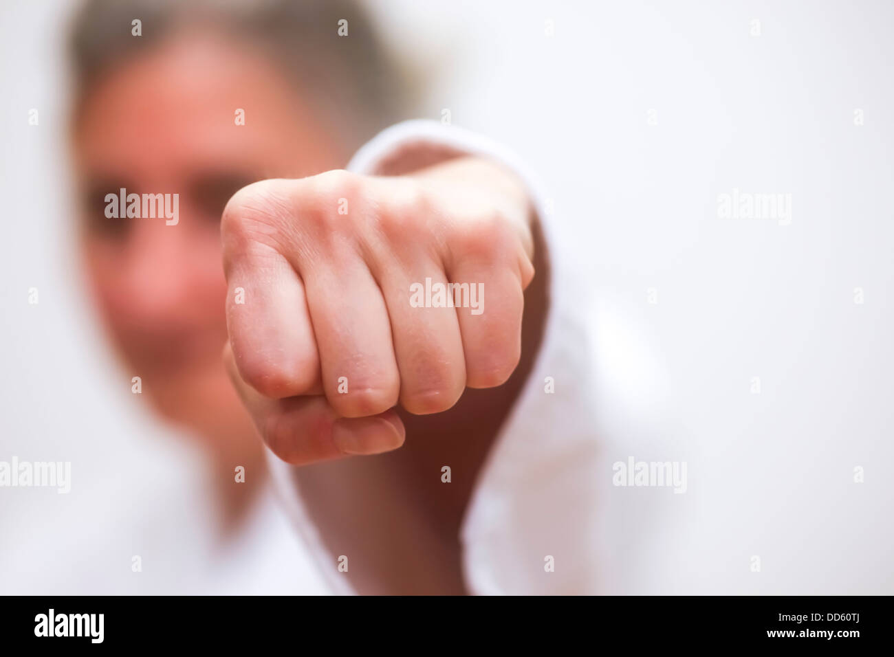 Mature caucasian woman martial arts hires stock photography and images