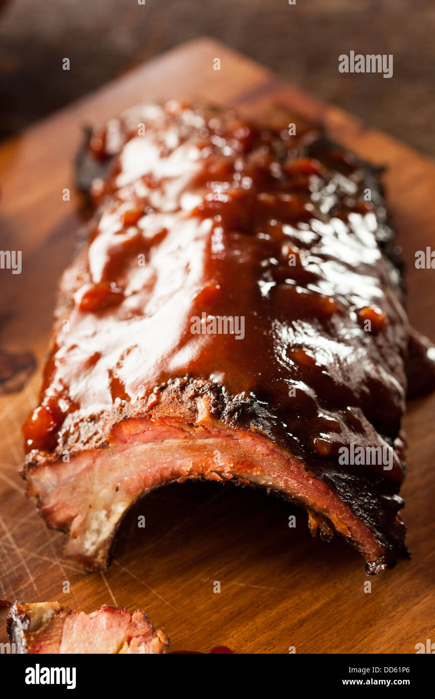 Smoked Barbecue Pork Spare Ribs with Sauce Stock Photo Alamy