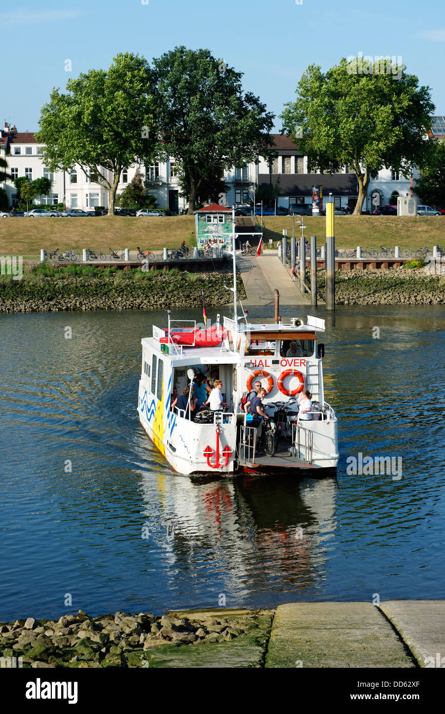 Germany Bremen Ferry Boat Across River Weser Stock Photo Alamy