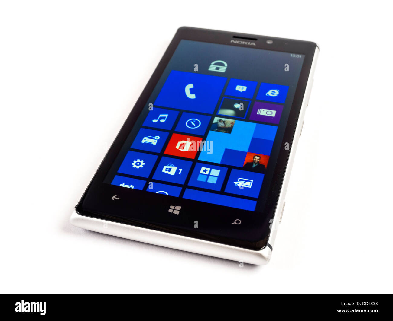 Nokia Lumia 925 Windows Phone 8 smartphone cut out isolated on white background Stock Photo