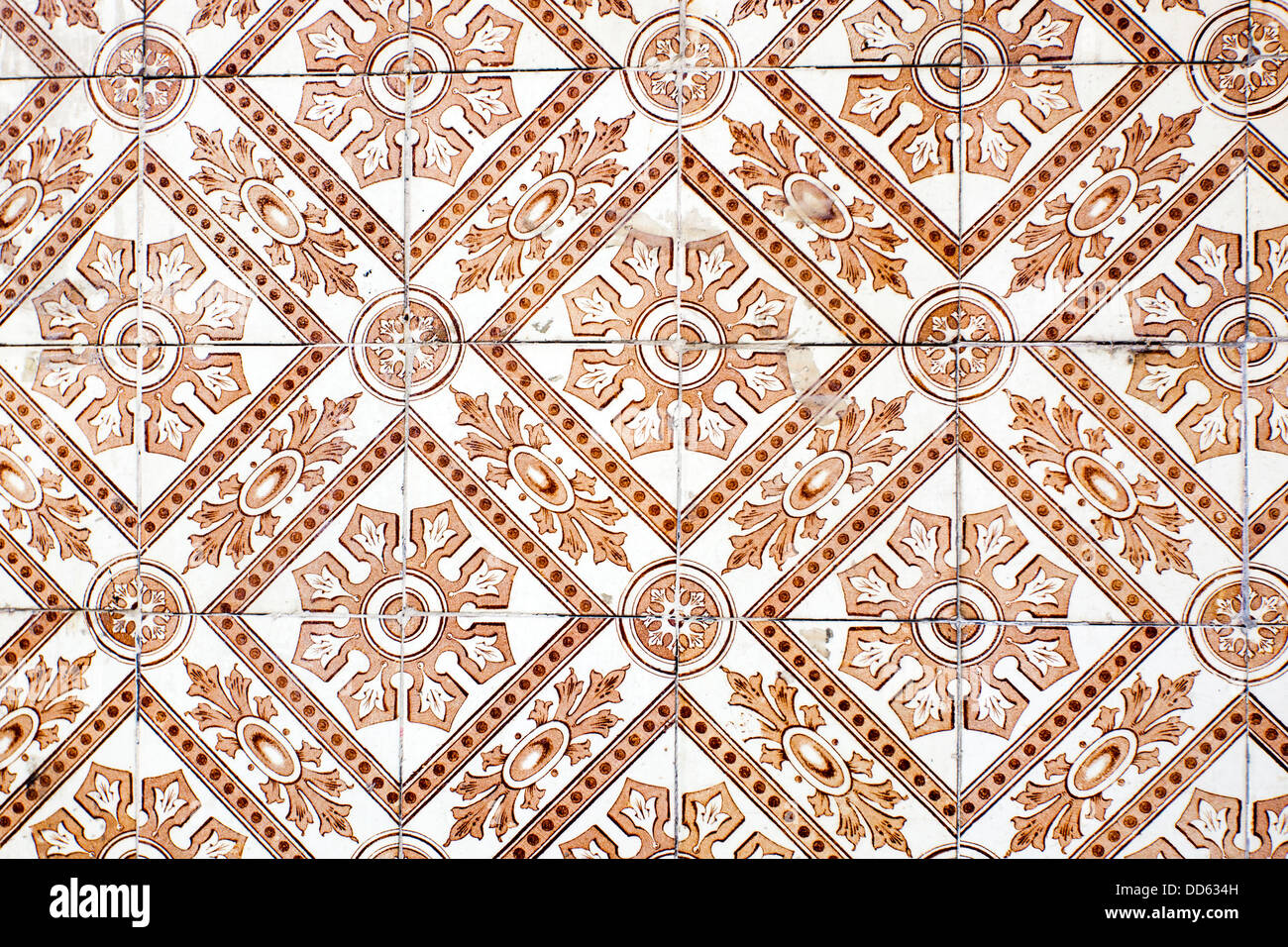 Hand Painted Portuguese Ceramic Tiles, Lisbon, Portugal, Europe Stock