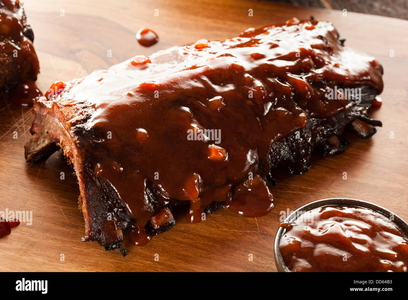 Smoked Barbecue Pork Spare Ribs with Sauce Stock Photo Alamy