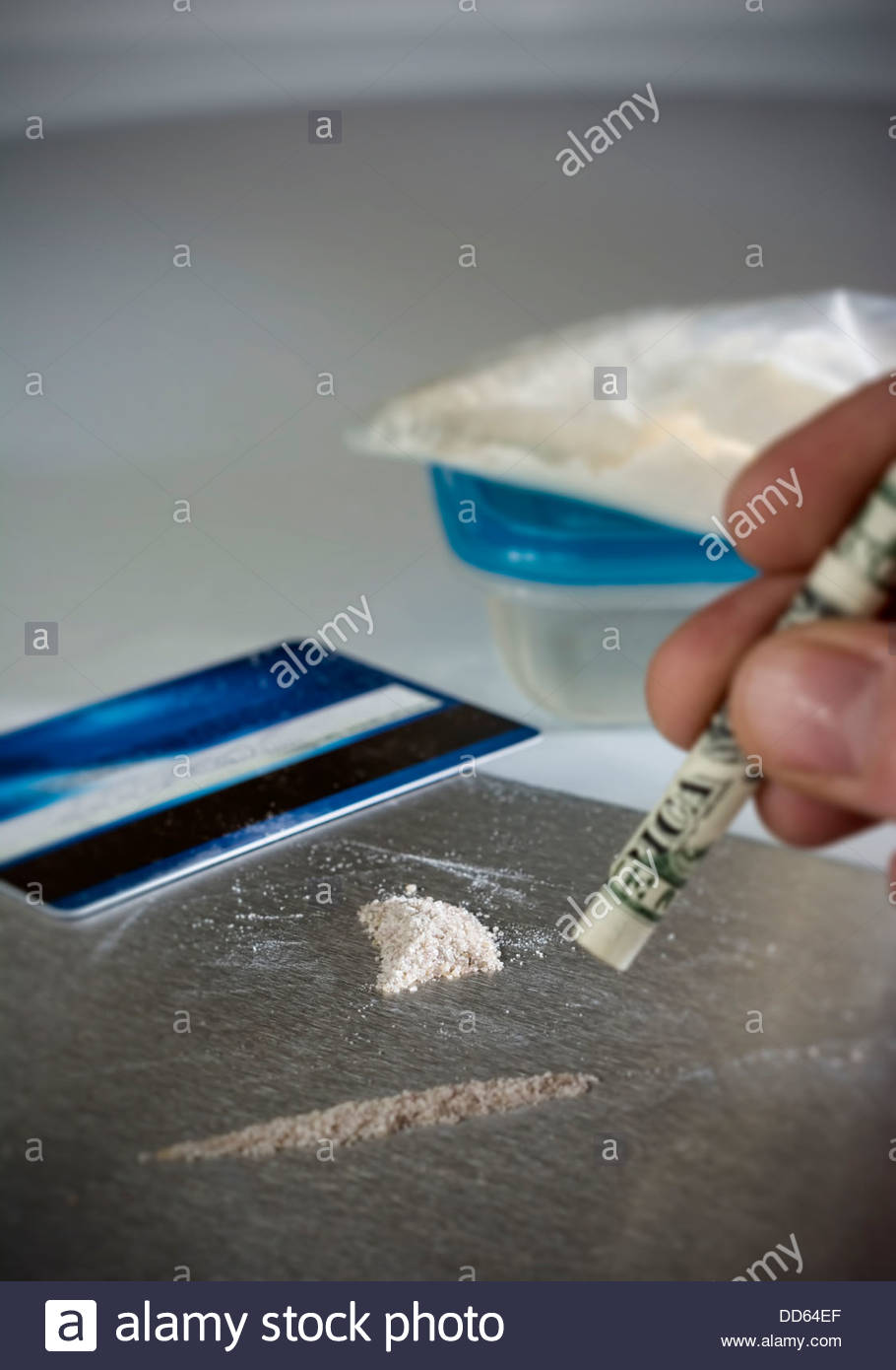 Sniffing Cocaine Stock Photos