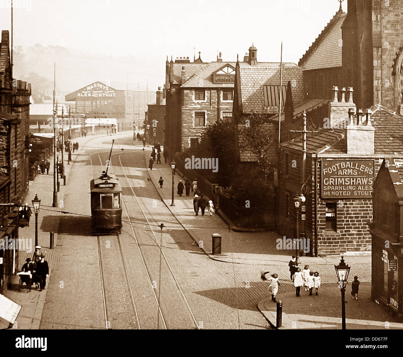 Burnley Yorkshire Street early 1900s Stock Photo Alamy