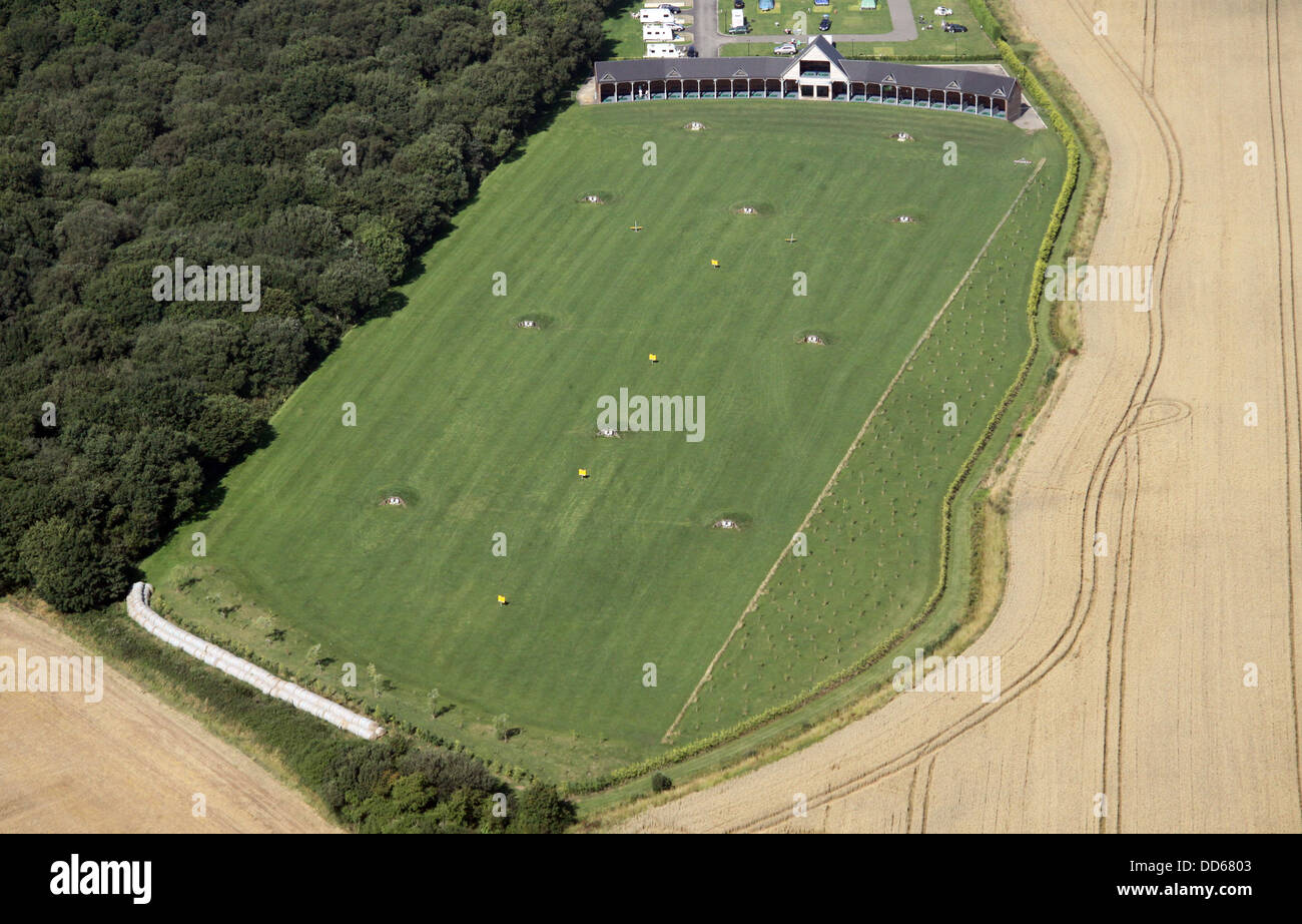 aerial view of a golf driving range near Strubby in Lincolnshire Stock Photo