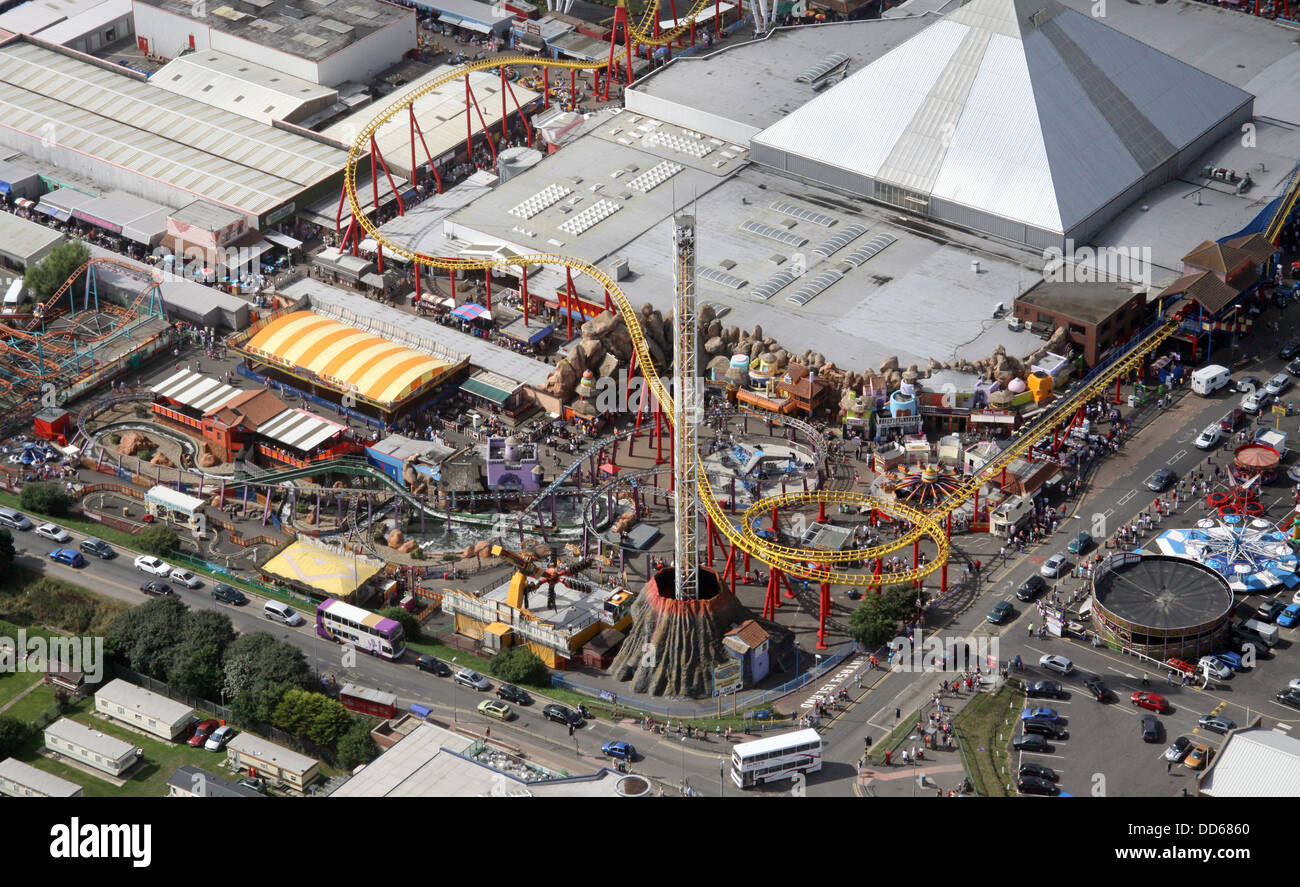 aerial view of Fantasy Island, Skegness, Lincolnshire, UK Stock Photo