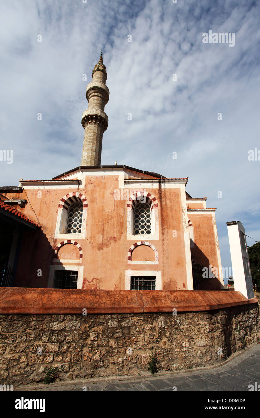 Mosque of Suleyman (Mosque of Suleiman) in Rhodes City, Rhodes, Greece. Stock Photo