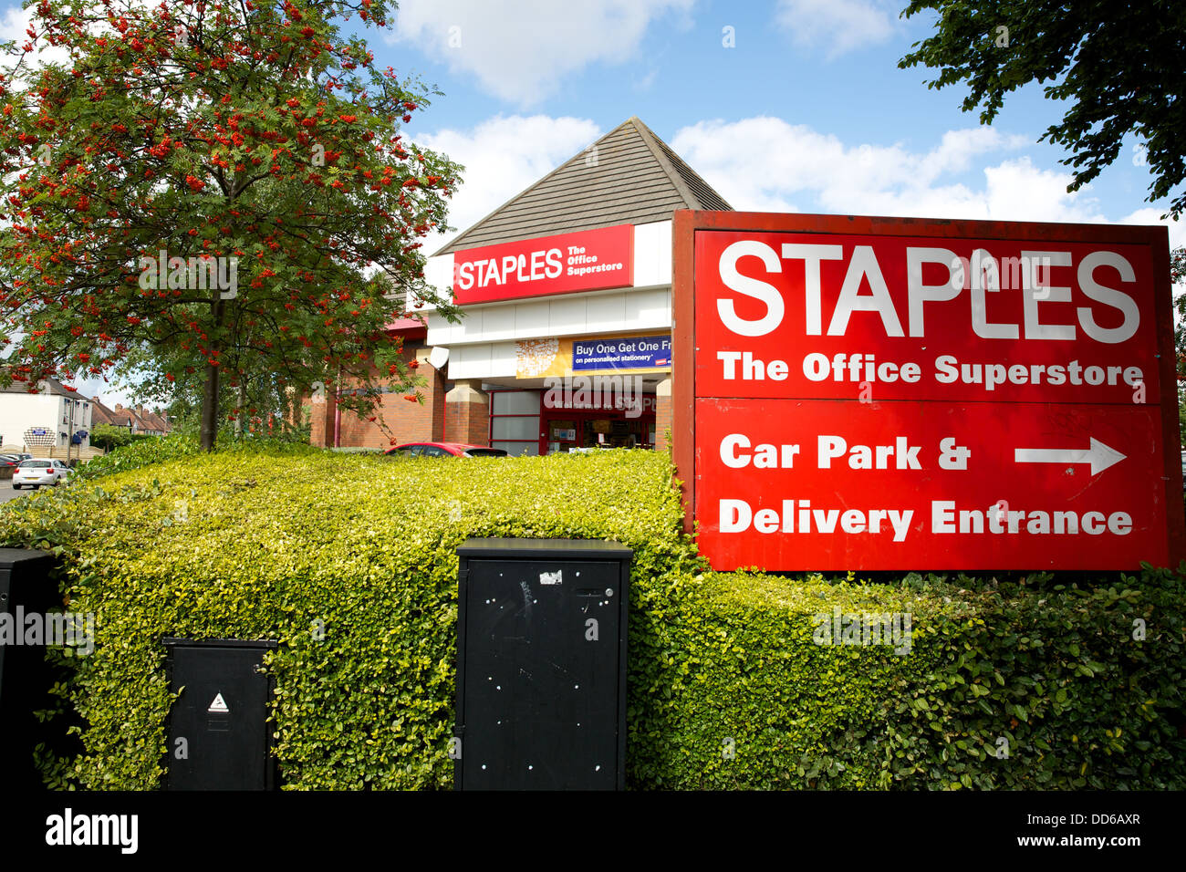 Staples Store from Road Side Stock Photo