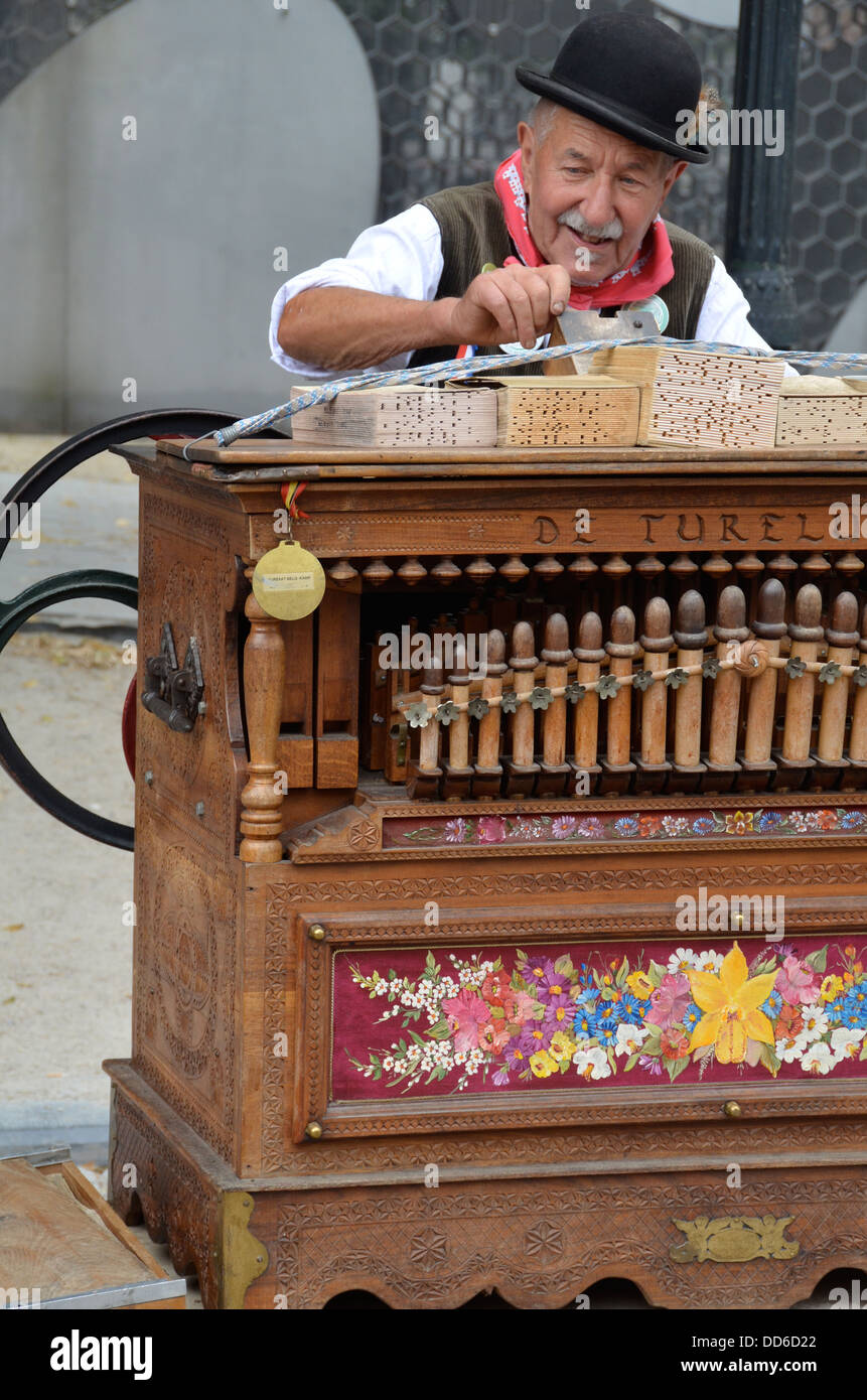 Barrel organ, Bruges, Belgium Stock Photo Alamy