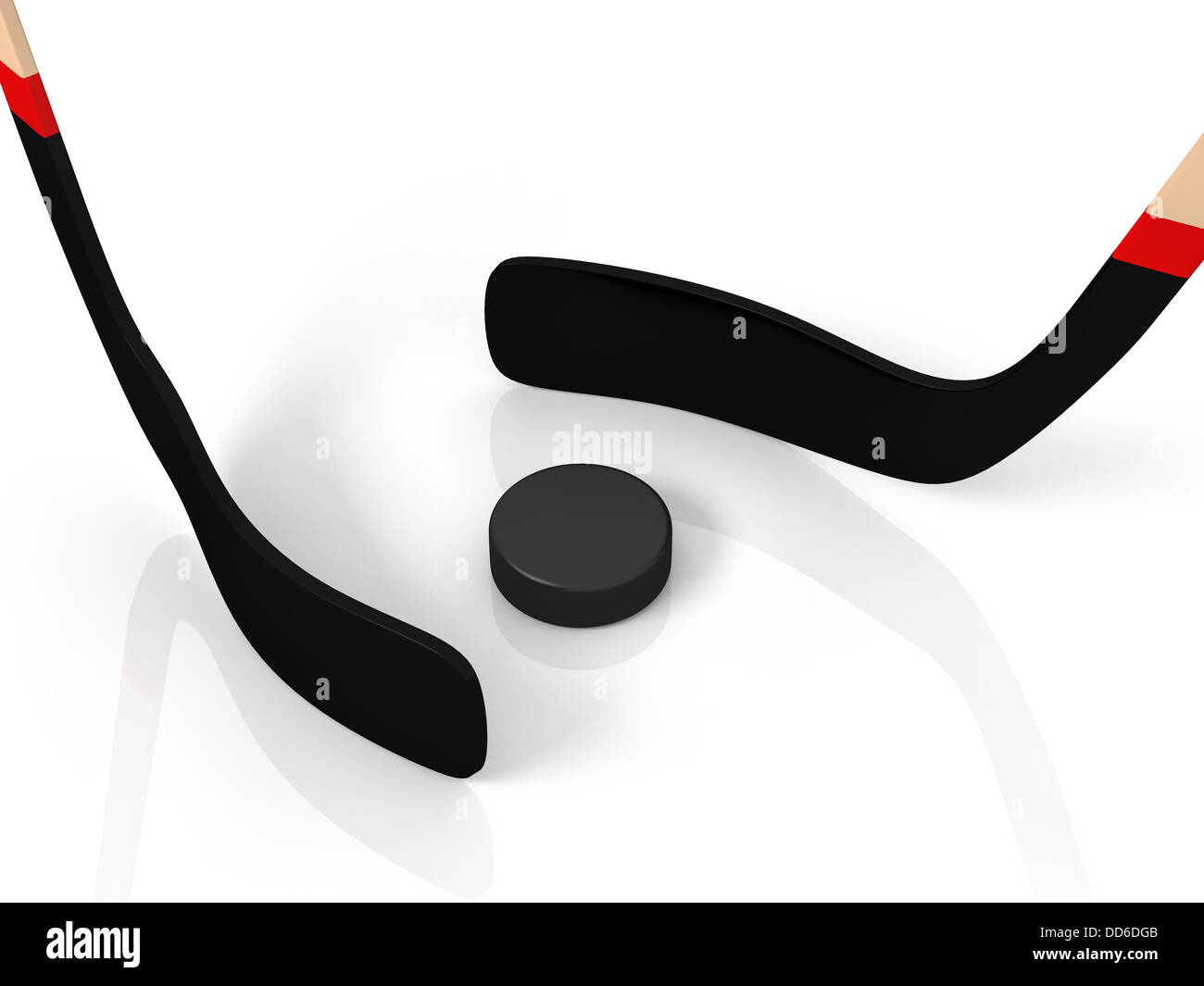 close up of an ice hockey stick and puck Stock Photo Alamy