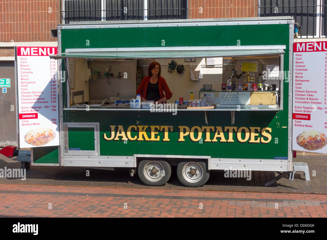 Jacket potato stall in the shopping area Middlesbrough Stock Photo Alamy