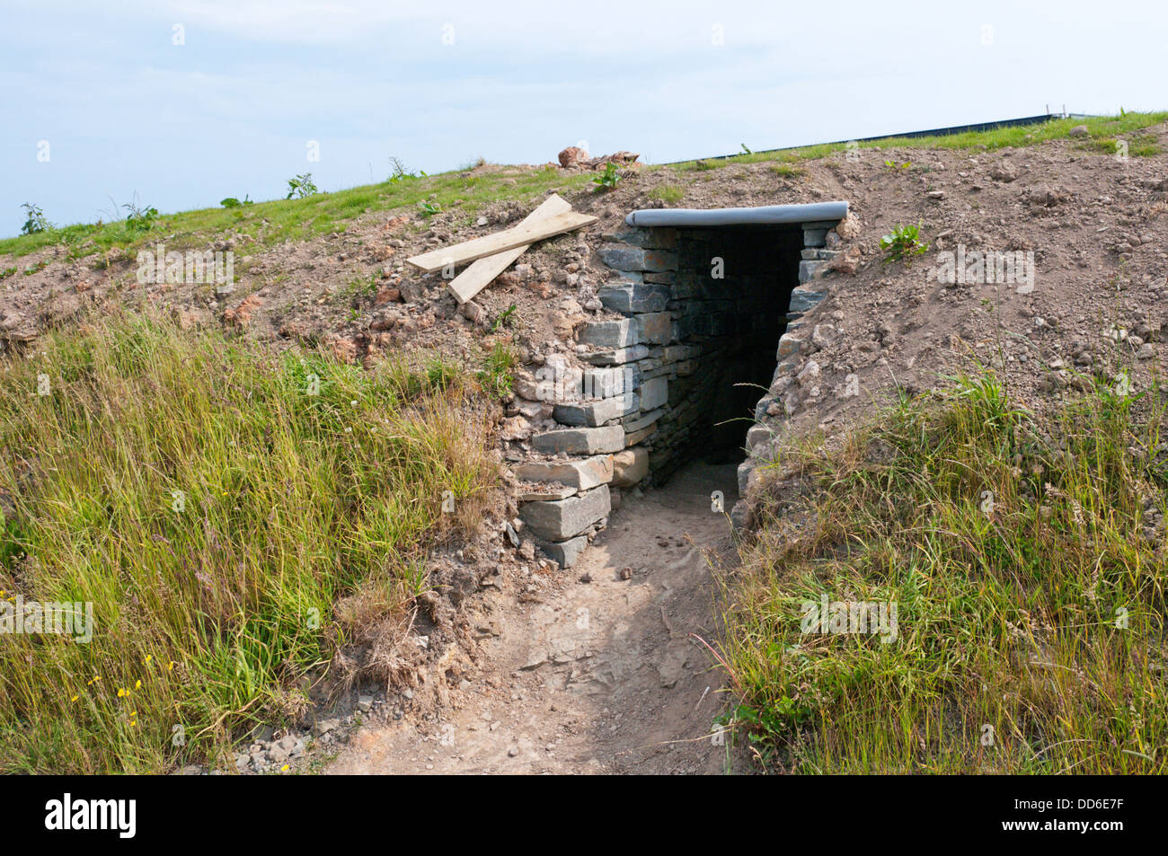 The entrance to Banks Tomb or the Tomb of the Otters on South Ronaldsay, Orkney. Stock Photo