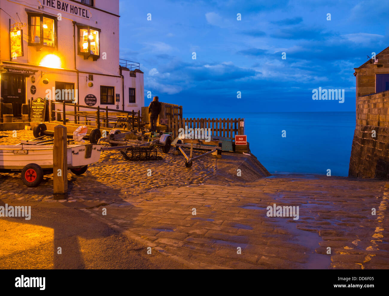 The Bay Hotel at Robin Hood's Bay, North Yorkshire, England, UK Stock