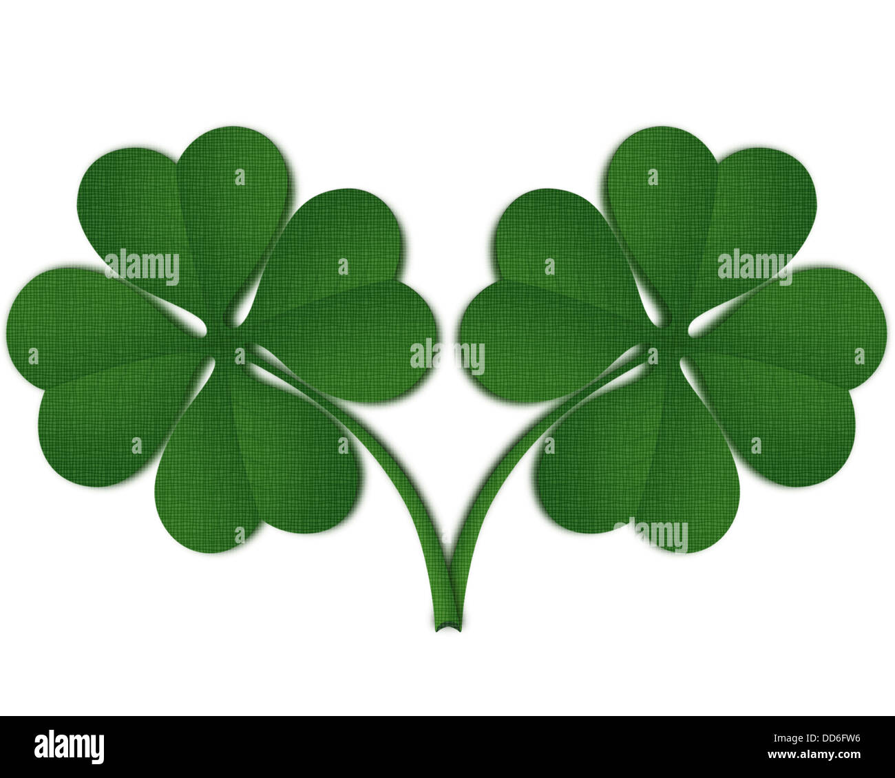 green clovers isolated on white background Stock Photo - Alamy